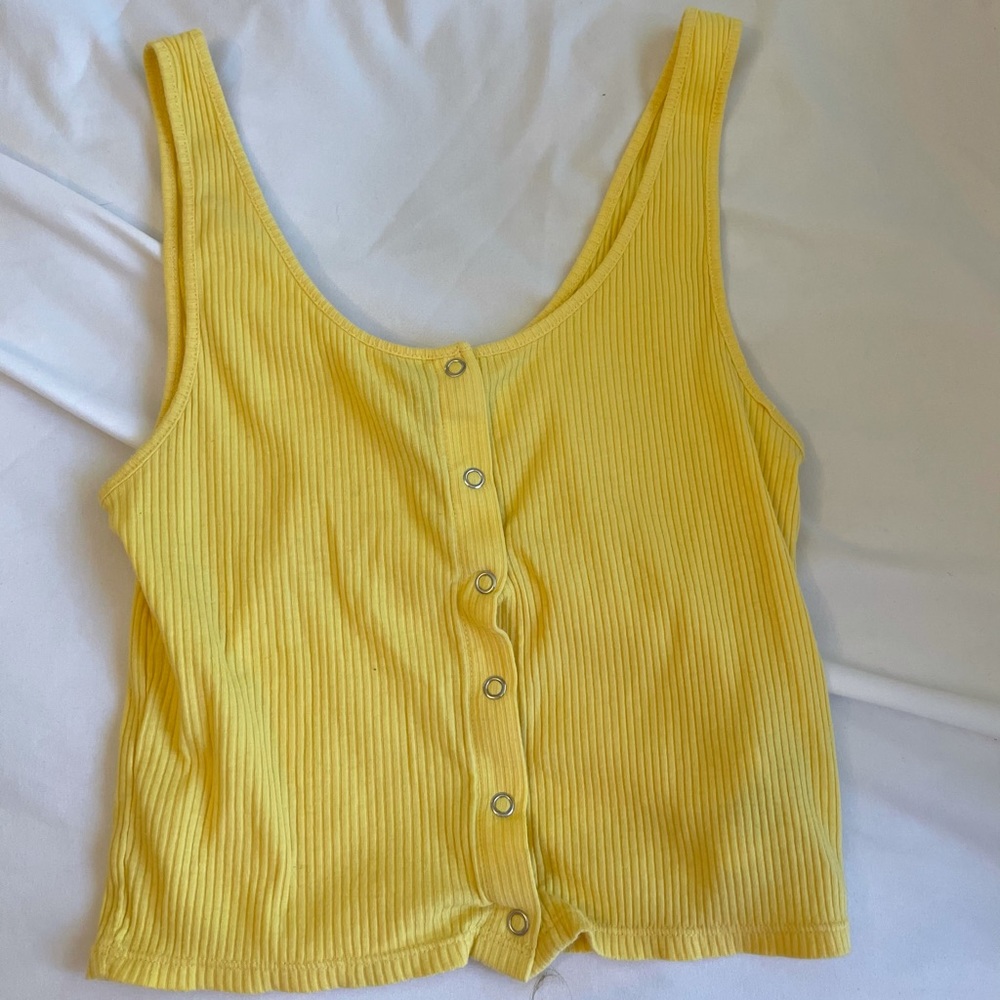Yellow button up tank